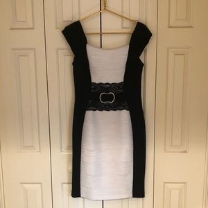 Black and white body con dress